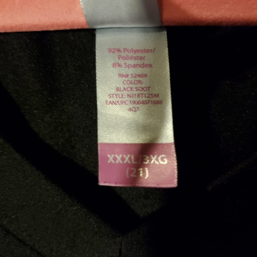 No Boundaries Black Midi Shirt Dress with White Stripes On Arms Size 3X (21) - Picture 4 of 5